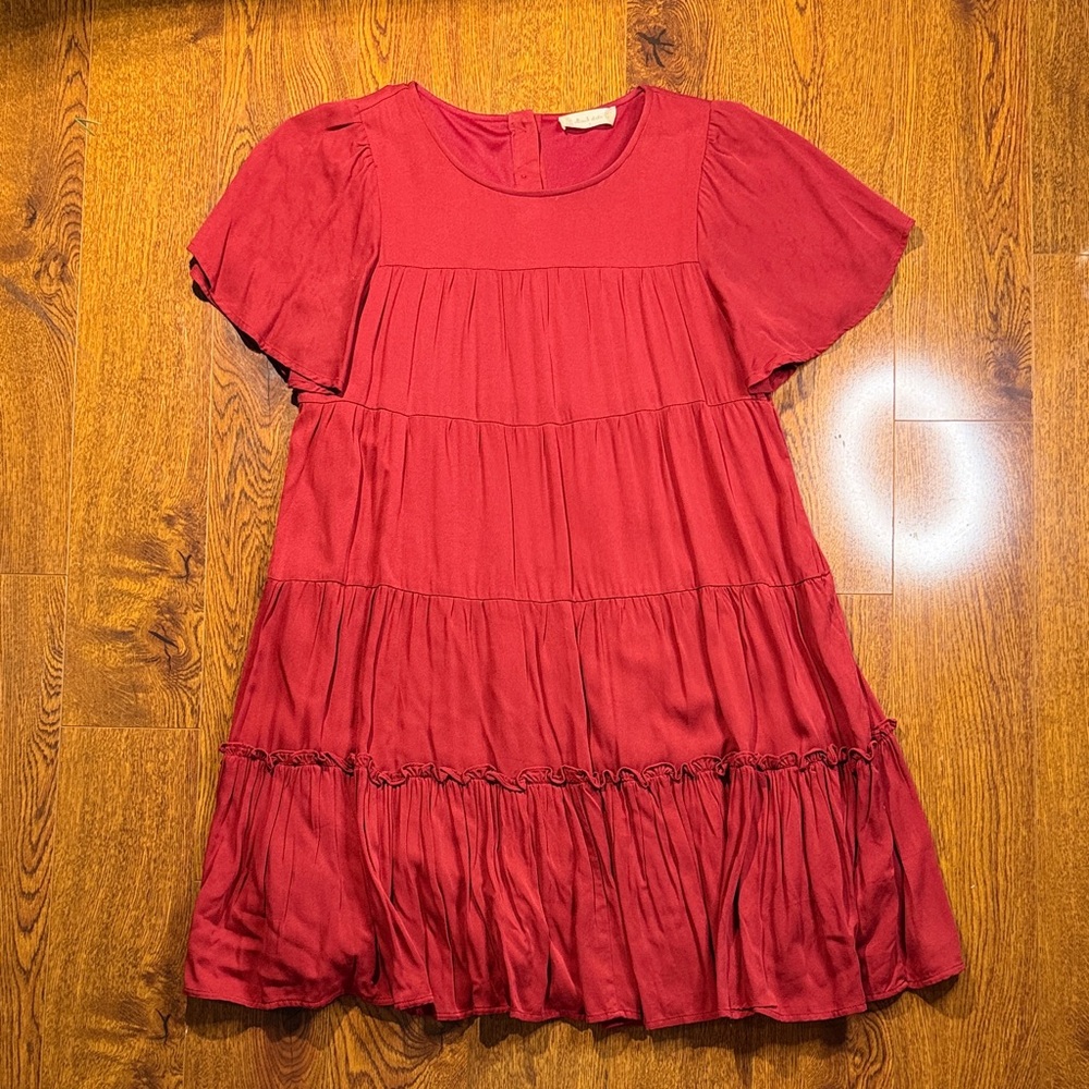 Altar'd State Scarlet Tiered Mini Dress